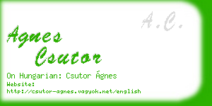 agnes csutor business card