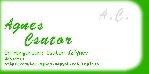 agnes csutor business card